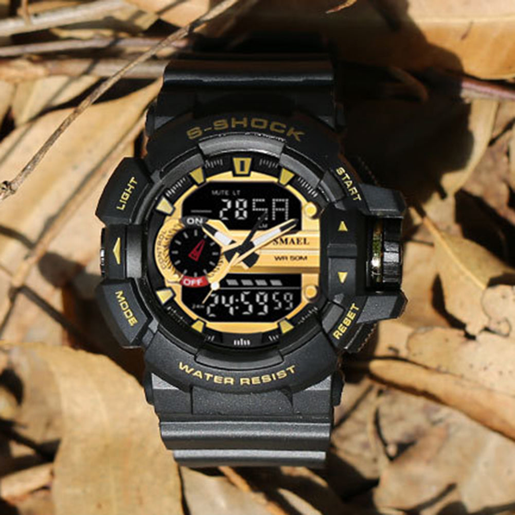 Fashion Men Sport Waterproof Shockproof Dual Display LED Digital Wrist Watch