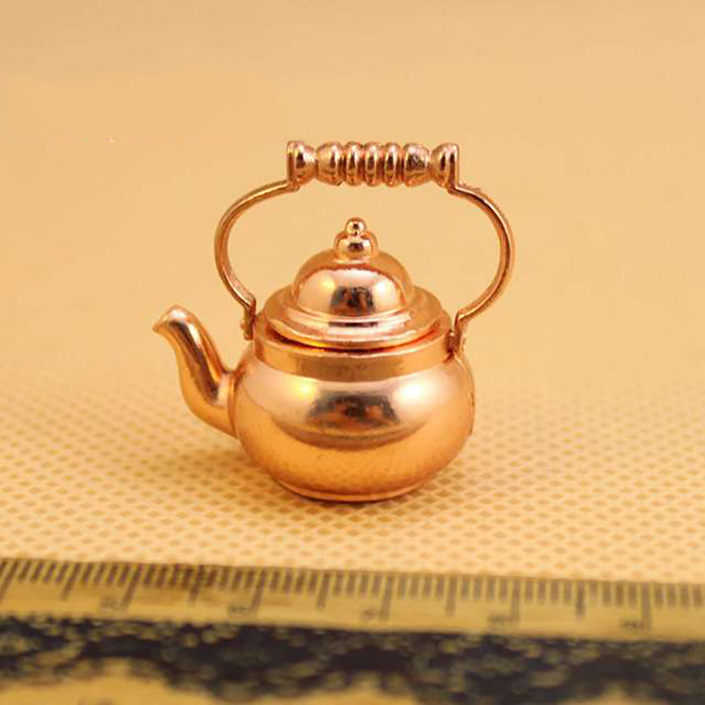 Tea Kettle Pot Play Furniture Toy for 1/12 Dollhouse Miniature Kitchen Accessory