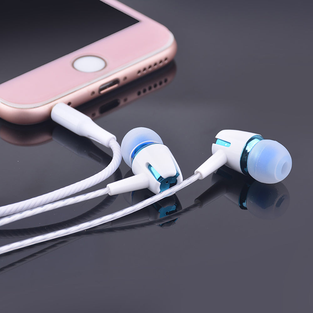 Fashion Threaded Cable Heavy Bass Stereo Music In-ear Headset Earphone with Mic