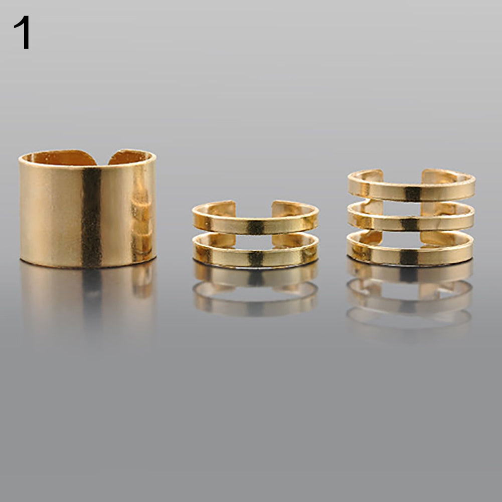 3 Pcs/Set Fashion Open Rings Midi Finger Knuckle Stack Rings Charms Xmas Gift