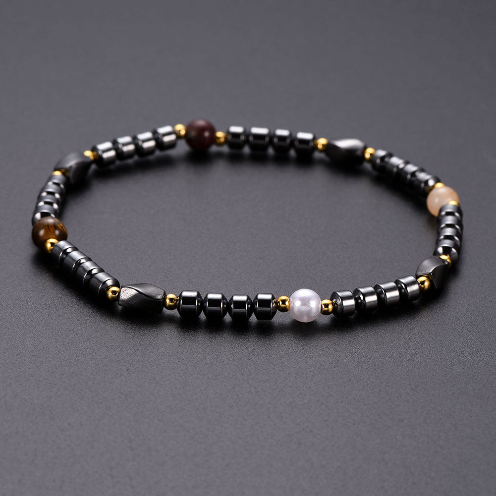 Fashion Faux Hematite Hand Jewelry Party Club Women Men Bracelet Magnetic Gift
