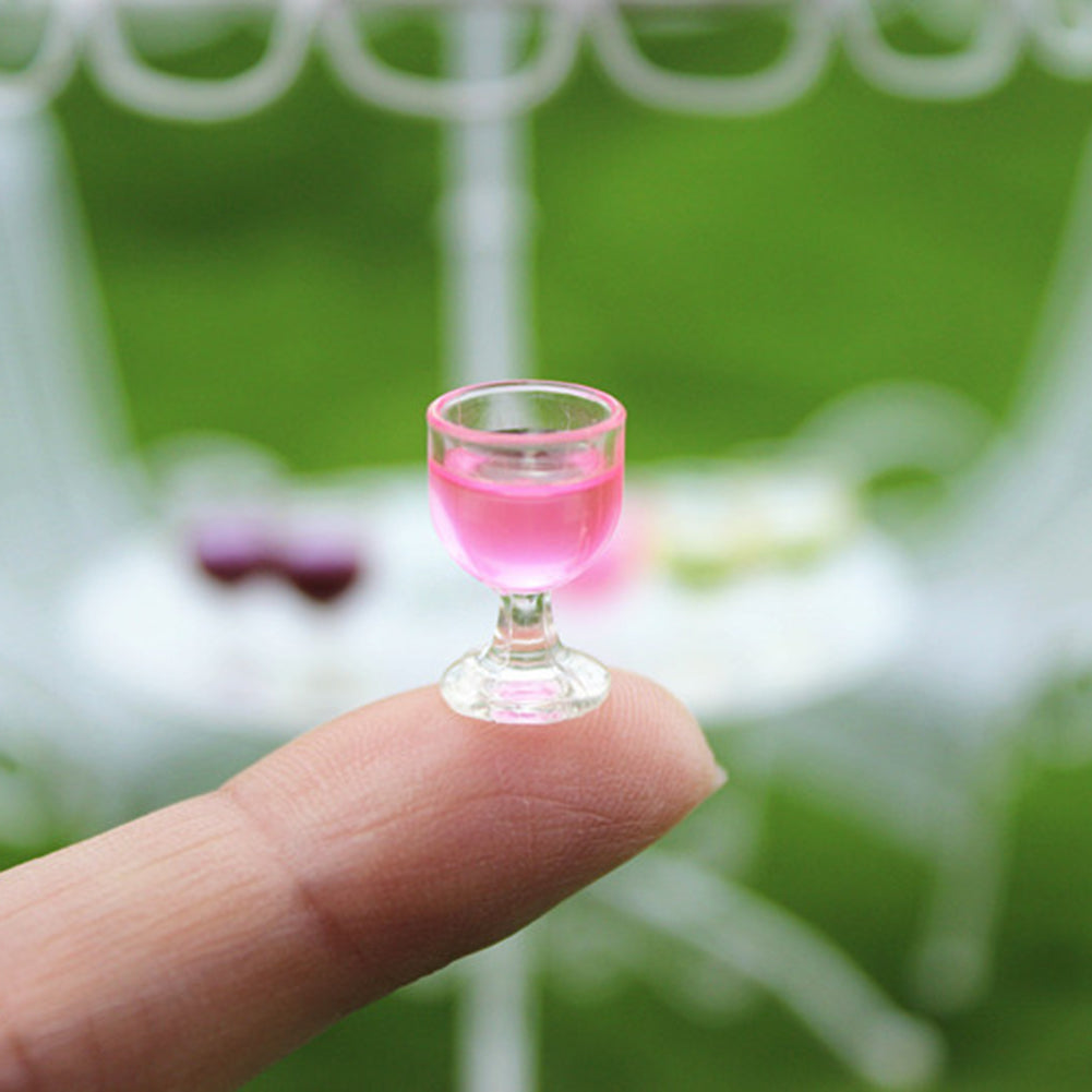 Mini Wine Glass Miniature Food Dollhouse 1:6 1:12 House Model Decor Supplies