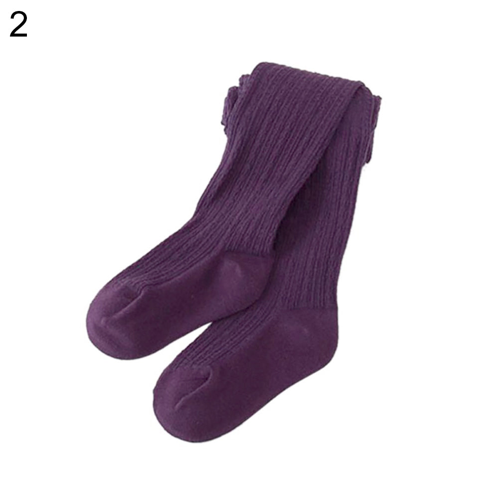 Kids Girls Solid Color Warm Cotton Pantyhose Dance Long Socks Stockings Leggings