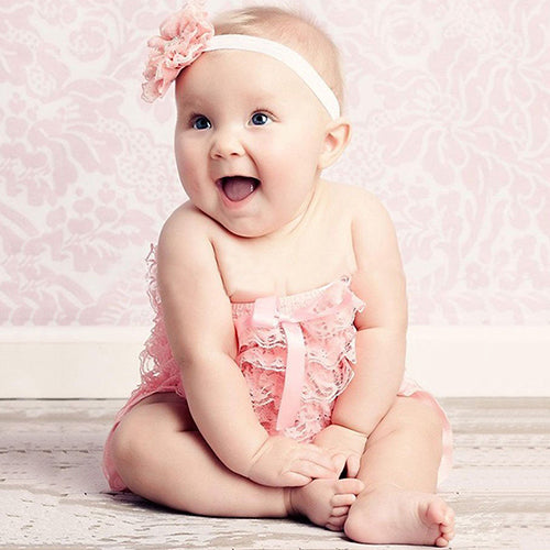 Girls' Lovely Cutie Bowknot Lace Ruffle Petti Toddler Baby Sling Romper Jumpsuit