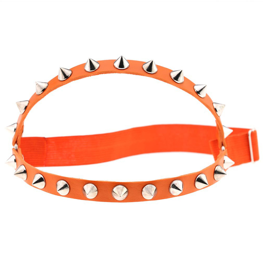 Fashion Punk Women Faux Leather Rivet Spike Sexy Leg Ring Stocking Body Jewelry