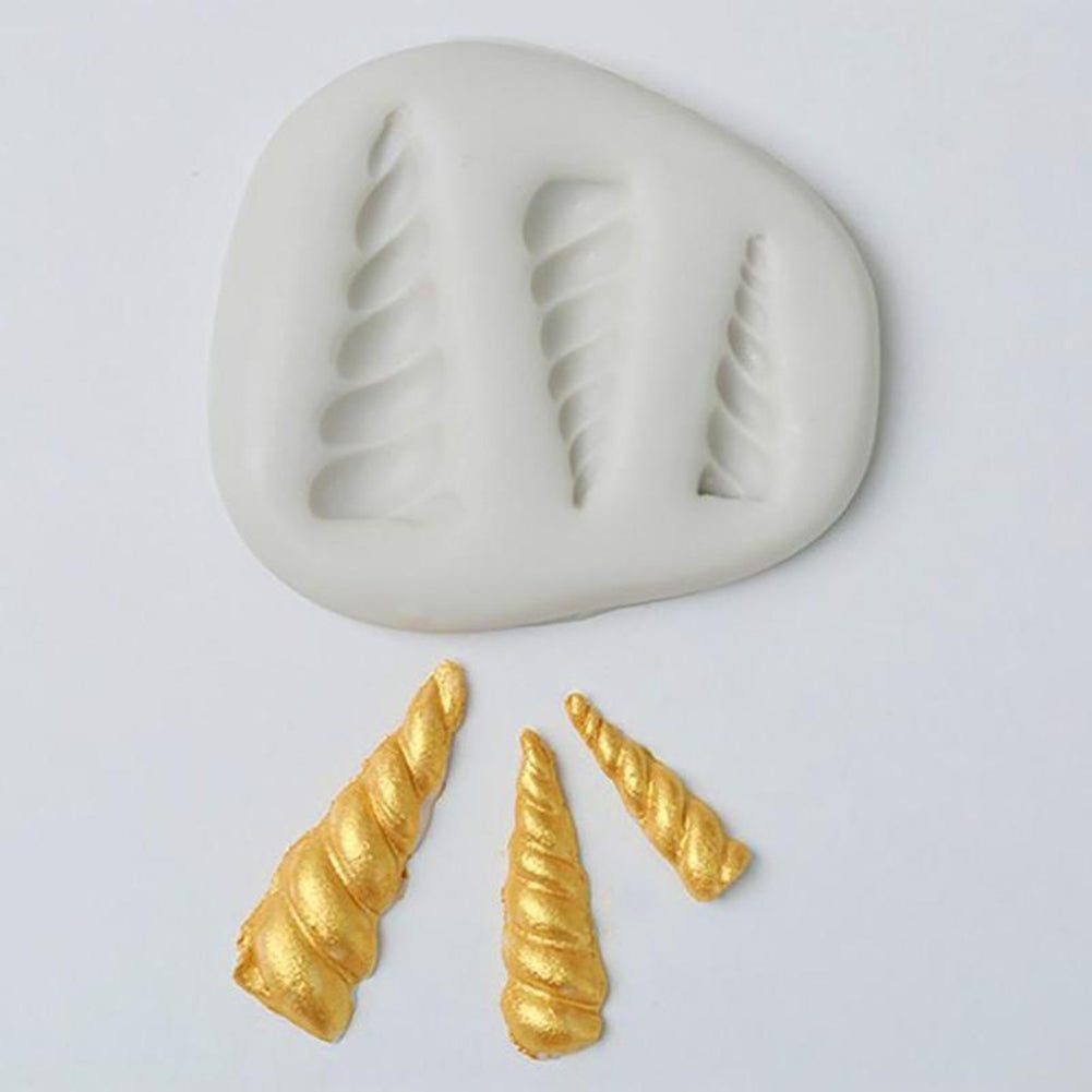 Cute 3D Unicorn Horn Shape Silicone Mold Fondant Cake Mold