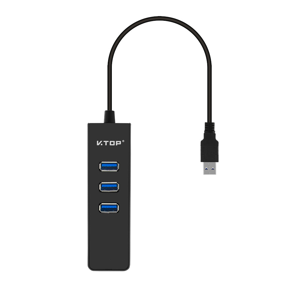 ® CU008-VT 3-Port Portable USB 3.0 Hub plus Gigabit Ethernet - Built-In Cable