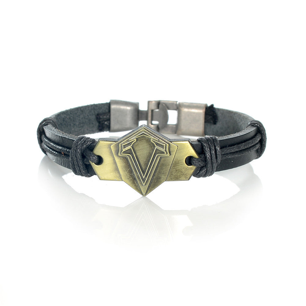 Game Assassin's Creed Logo Leather Bracelet MONSTER Dark Souls Punk PU Bangle Wristband Charm Jewelry