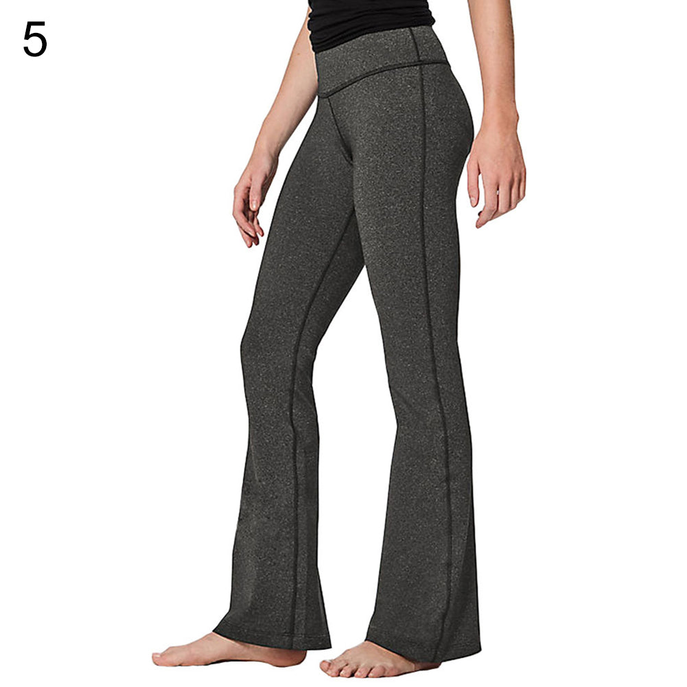 Solid Color Elastic Women's Gym Fitness Yoga Casual Loose Long Pants Trousers