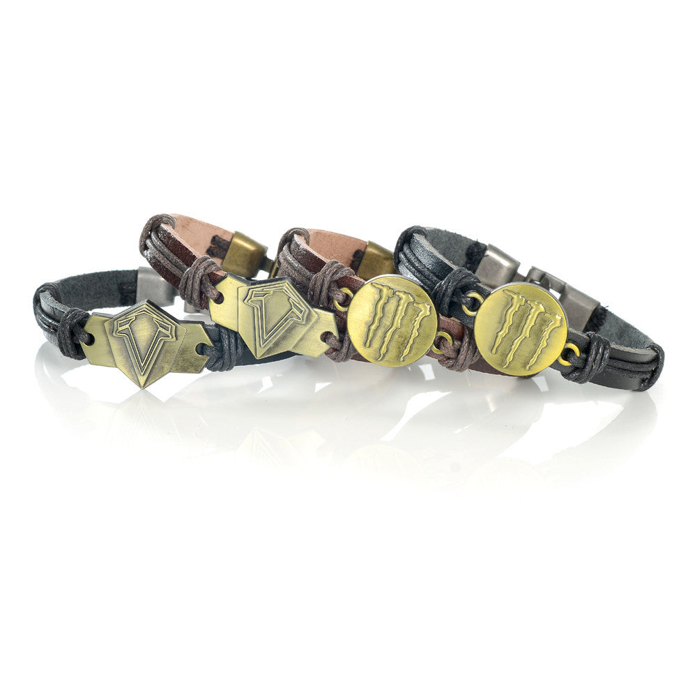 Game Assassin's Creed Logo Leather Bracelet MONSTER Dark Souls Punk PU Bangle Wristband Charm Jewelry