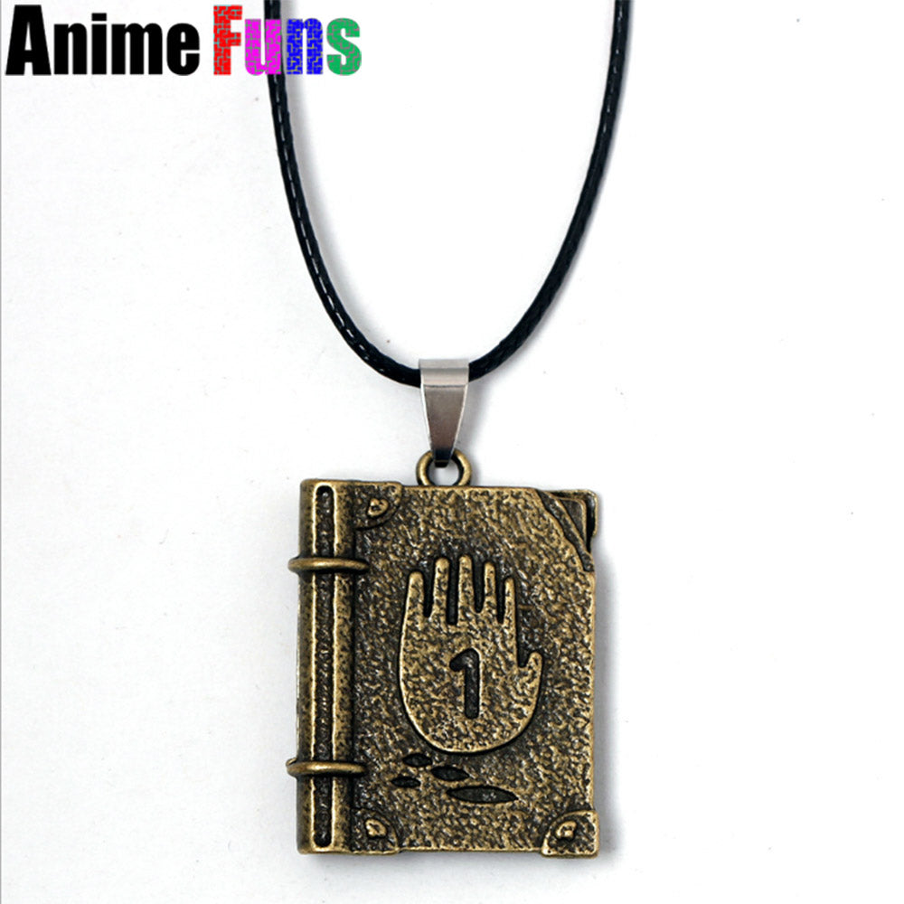 Anime Gravity Falls Journal 3 Dipper Diary Logo Pendant Choker Necklace for women man children Charm Gift