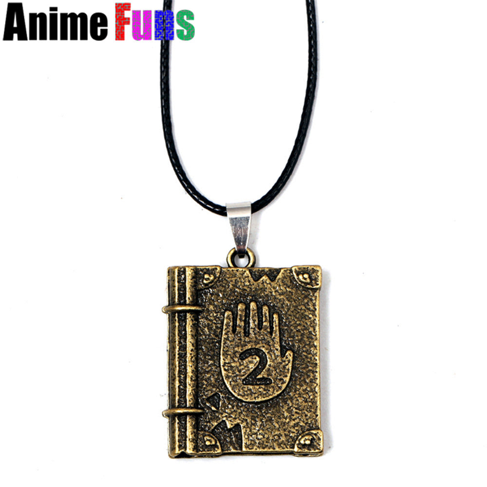 Anime Gravity Falls Journal 3 Dipper Diary Logo Pendant Choker Necklace for women man children Charm Gift