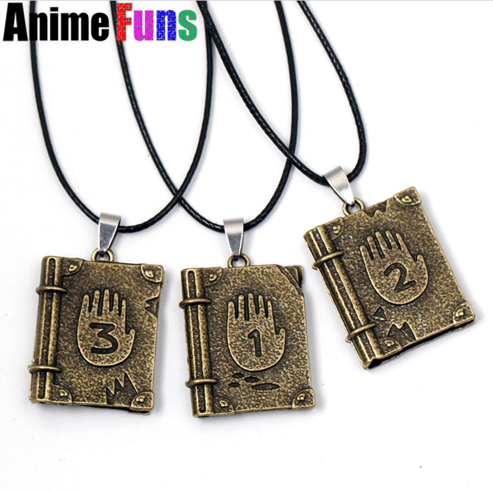 Anime Gravity Falls Journal 3 Dipper Diary Logo Pendant Choker Necklace for women man children Charm Gift