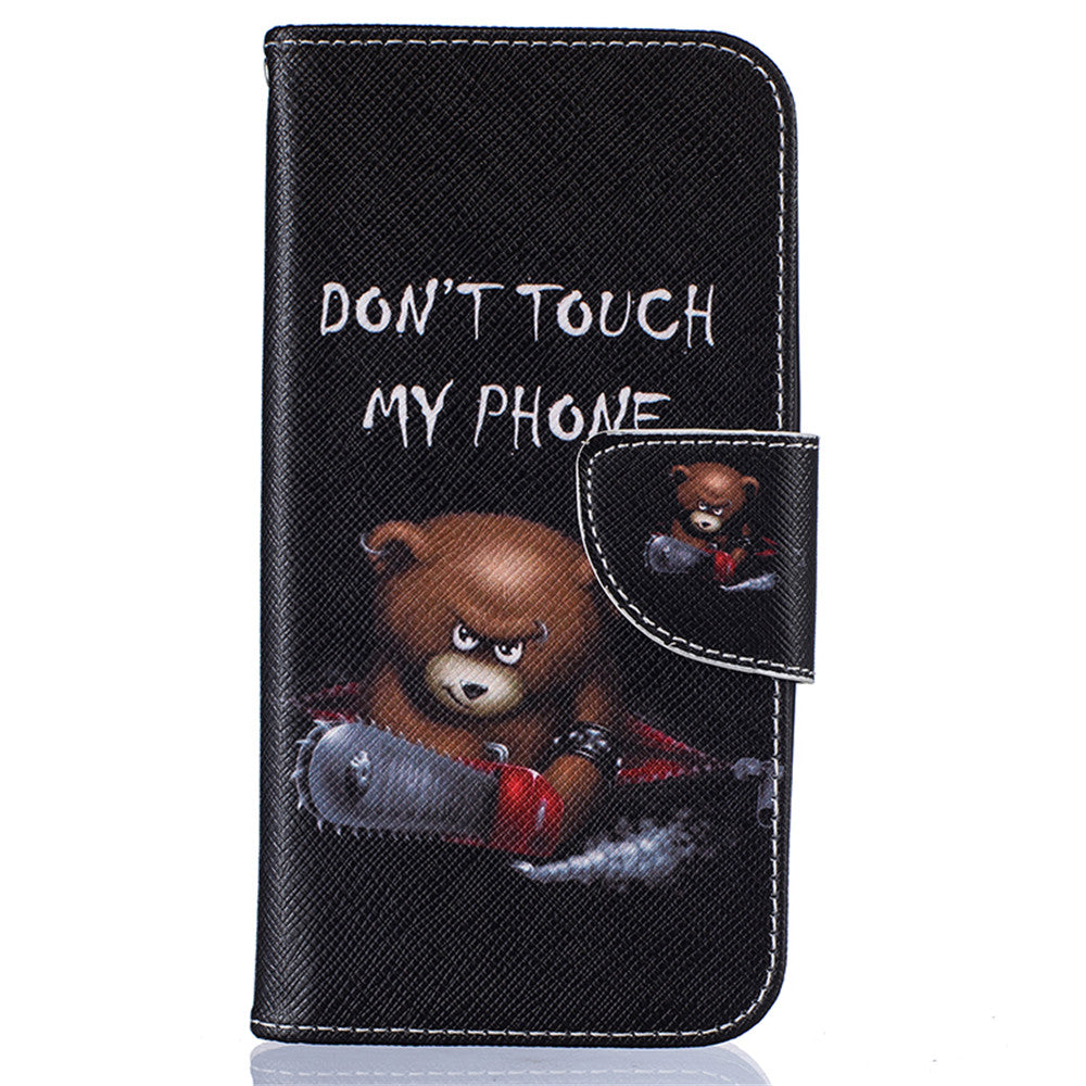 LG K5 Case High Quality PU Leather Flip Cover Kickstand Anti-shock Wallet Case for LG K5 X220ds