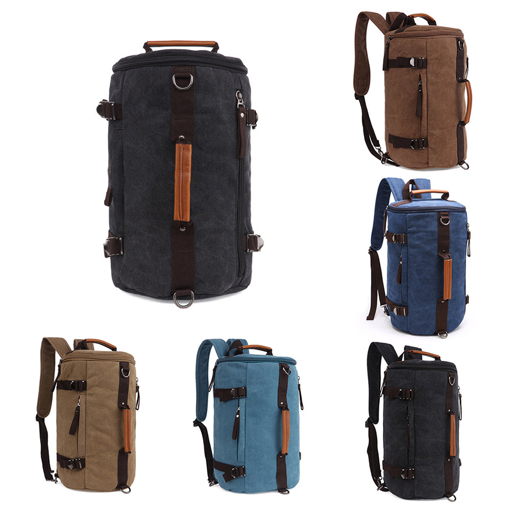 Men Vintage Canvas Backpack Camping Gym Zip Luggage Sports Travel Crossbody Bag