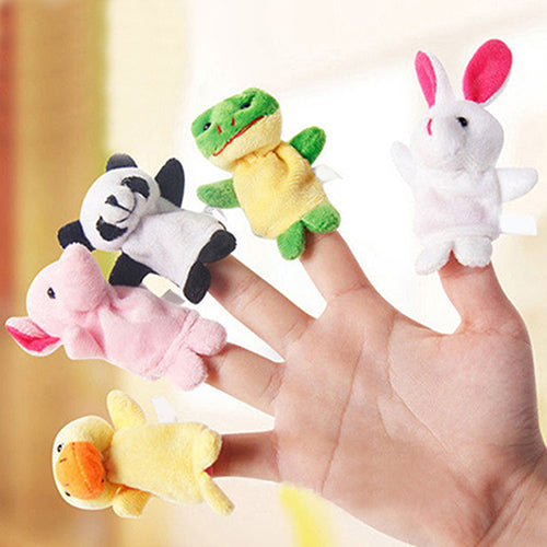 10 Pcs Family Finger Puppets Cloth Doll Baby Educational Hand Cartoon Animal Toy