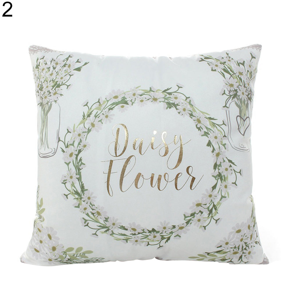 Floral Shining Gilding Pattern Print Pillow Cushion Cover Case Car Home Decor