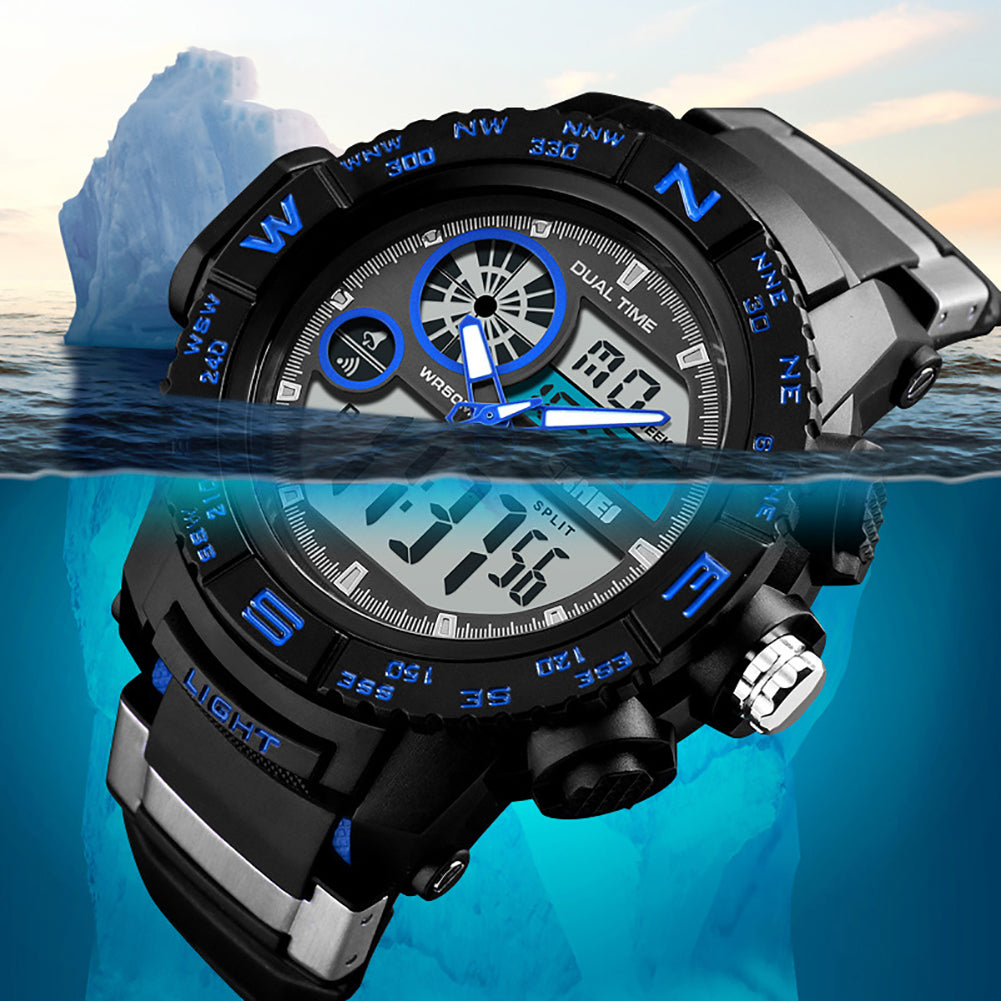 Fashion Sports Waterproof Dual Time Digital Analog Luminous Wrist Watch Gift
