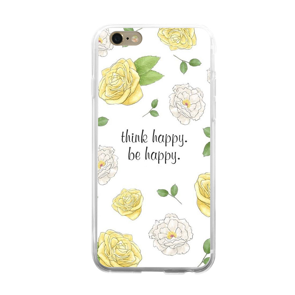 Think Happy Flower Phone Case Cover for iPhone X 8 Samsung S8 Huawei P9 Xiaomi
