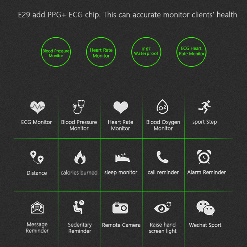 E29 15 Days Long Standby Multilingual Smart Bracelet