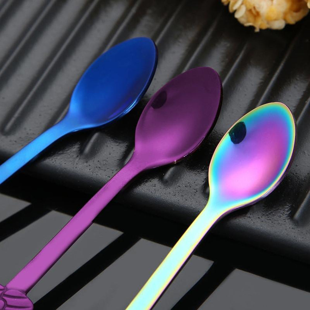 A Pair of Boy and Girl Stainless Steel Coffee Tea Cup Mixing Spoon Drinks Decor