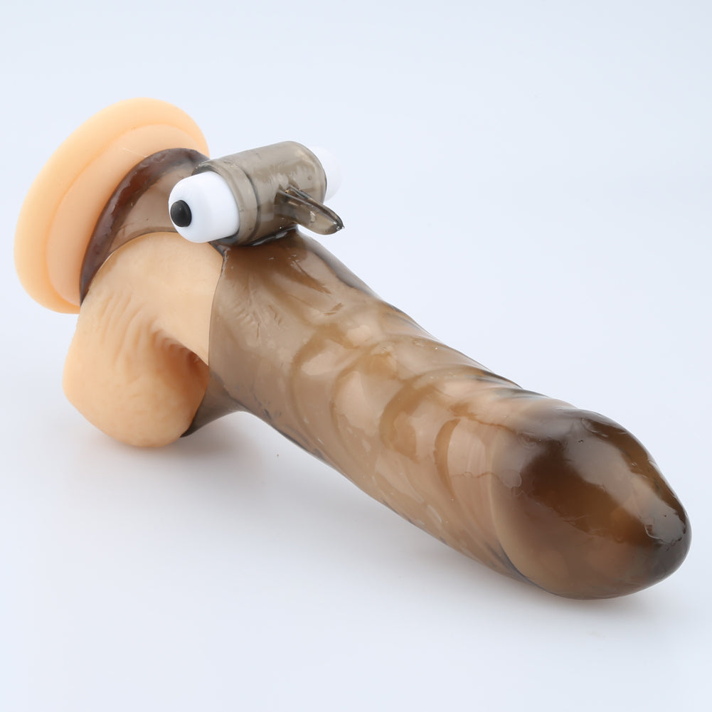 Clear Reusable Penis Electric Extension Shock Delay Ejaculation Male Sex Toy