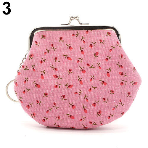 Women's Lovely Floral Pattern Card Change Holder Mini Wallet Clutch Coin Purse