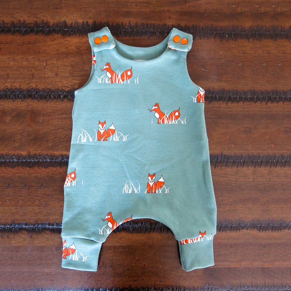 Unisex Cute Cartoon Fox Pattern Sleeveless Baby Summer Romper Jumpsuits