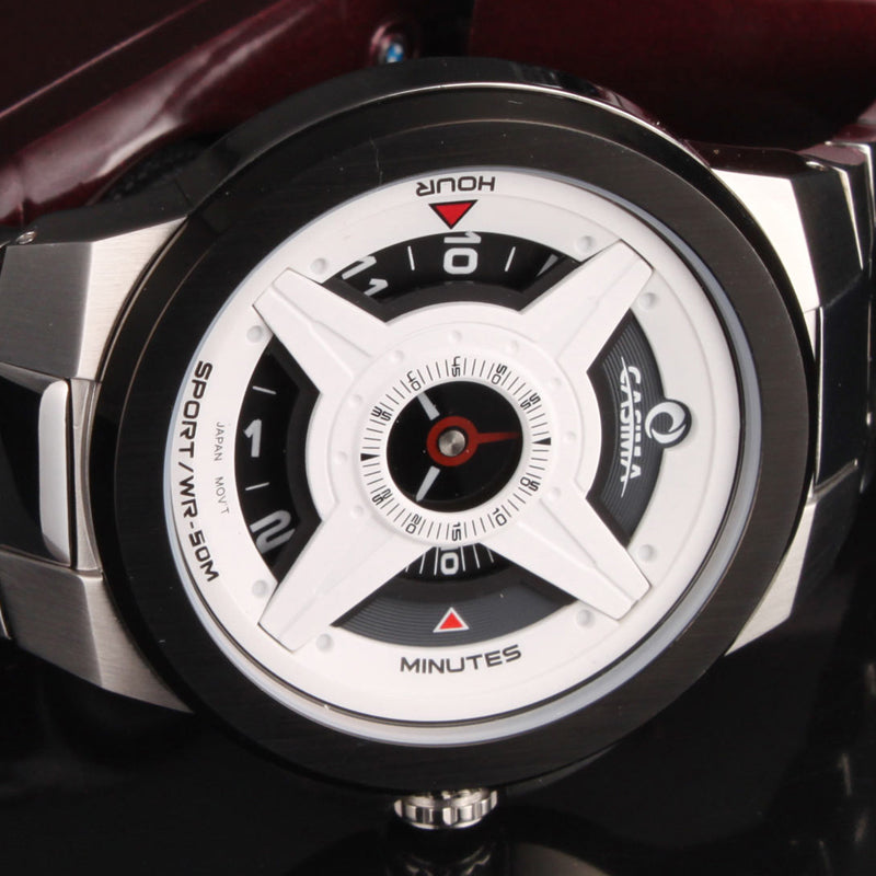 men stainless steel band quartz watches luminous waterproof 50m  8208-S8