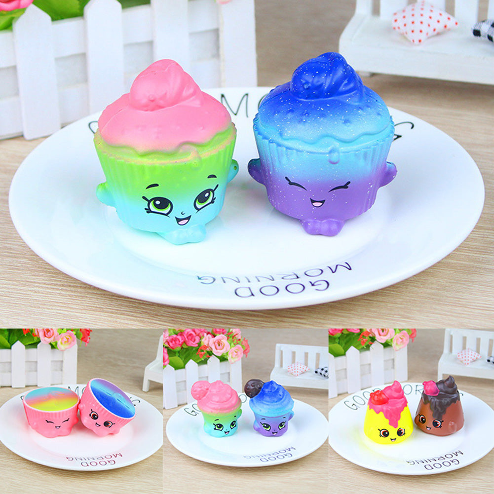 2Pcs Squishy Slow Rising Galaxy Broccoli Cake Stress Reliever Kids Squeeze Toys