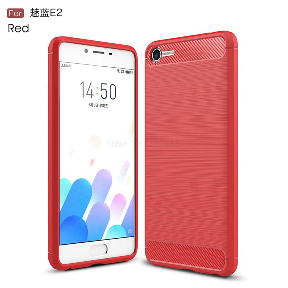 Meizu E2 Phone Case Ultra Slim Thin Carbon Fiber Case Scratch Resistant Soft TPU Back Cover for Meizu E2
