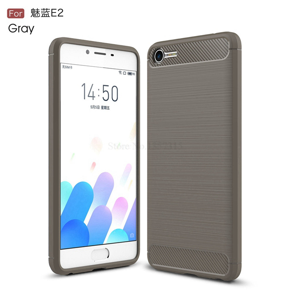 Meizu E2 Phone Case Ultra Slim Thin Carbon Fiber Case Scratch Resistant Soft TPU Back Cover for Meizu E2