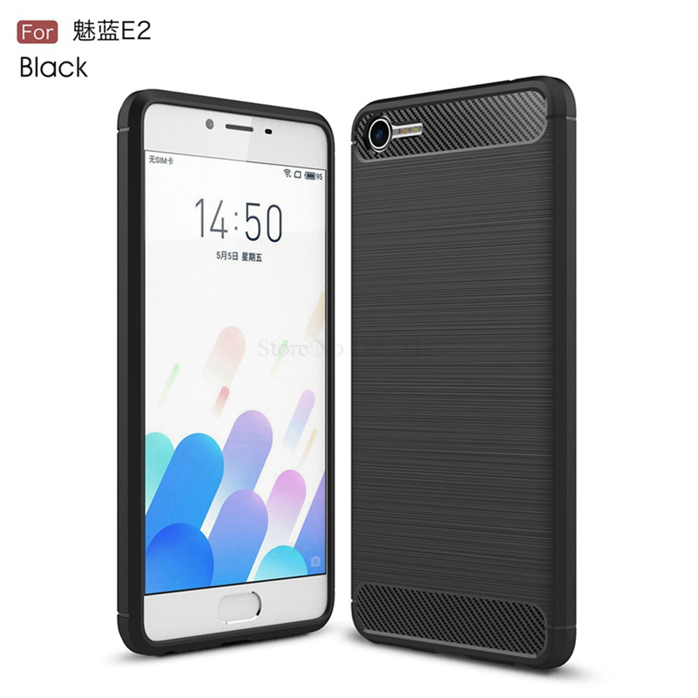 Meizu E2 Phone Case Ultra Slim Thin Carbon Fiber Case Scratch Resistant Soft TPU Back Cover for Meizu E2