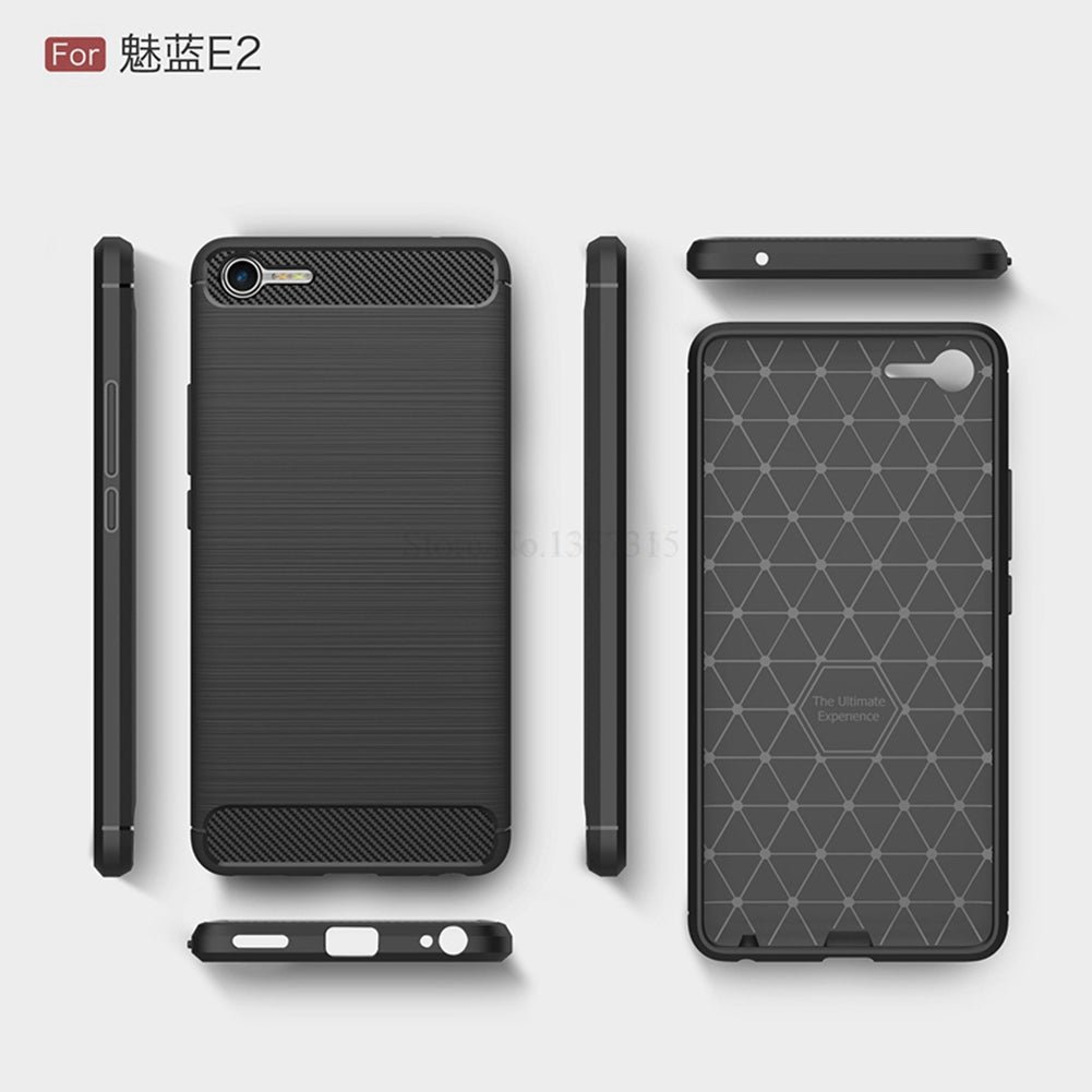 Meizu E2 Phone Case Ultra Slim Thin Carbon Fiber Case Scratch Resistant Soft TPU Back Cover for Meizu E2