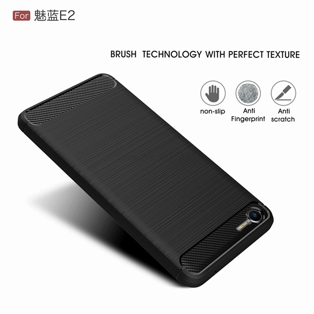 Meizu E2 Phone Case Ultra Slim Thin Carbon Fiber Case Scratch Resistant Soft TPU Back Cover for Meizu E2