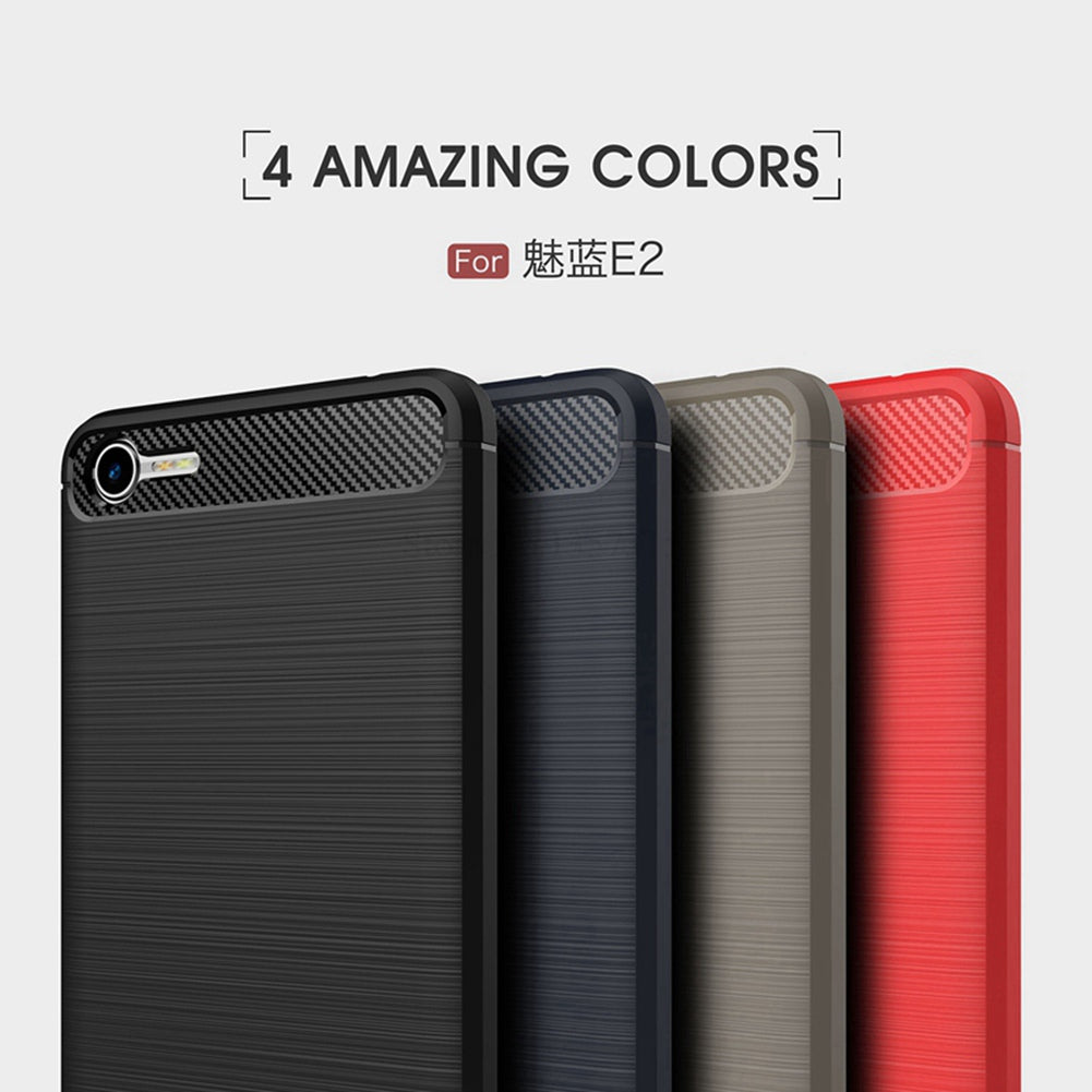 Meizu E2 Phone Case Ultra Slim Thin Carbon Fiber Case Scratch Resistant Soft TPU Back Cover for Meizu E2