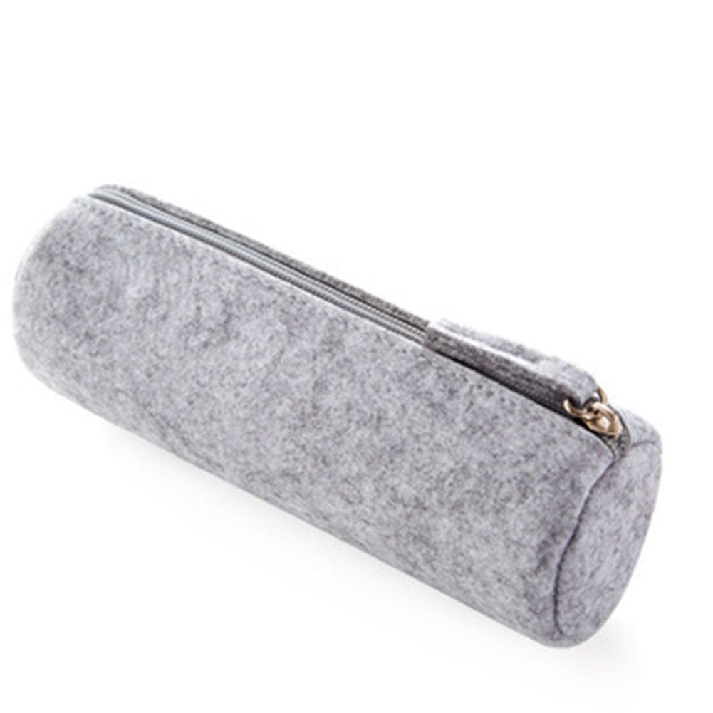 Felt Solid Color Simple Style Pencil Case Stationery Pouch Pen Bag Student Gift