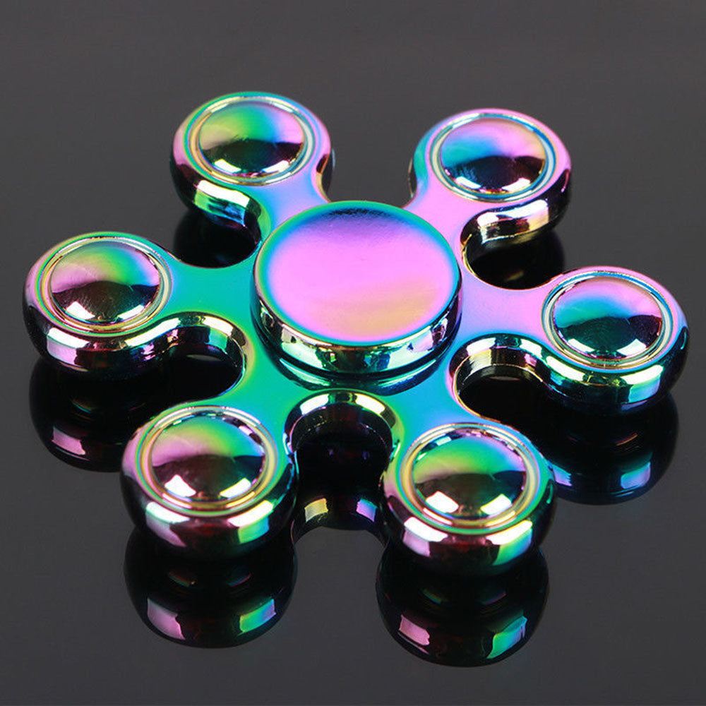 Colorful Six bead Hand spinners Metal Fidget Spinner For Autism and ADHD Kids Spiner Tri Finger Toy Fidget stress