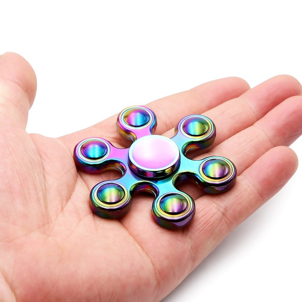 Colorful Six bead Hand spinners Metal Fidget Spinner For Autism and ADHD Kids Spiner Tri Finger Toy Fidget stress