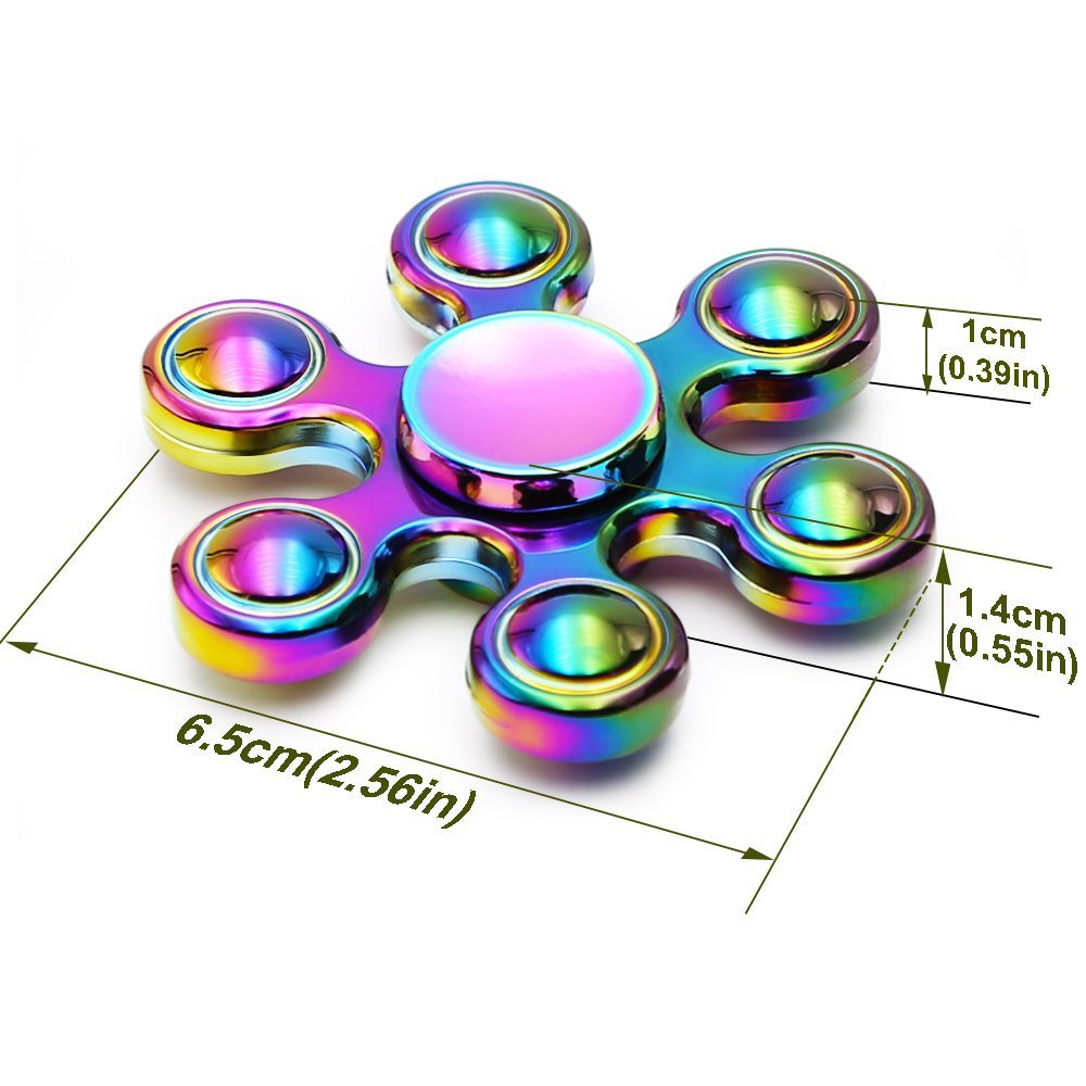 Colorful Six bead Hand spinners Metal Fidget Spinner For Autism and ADHD Kids Spiner Tri Finger Toy Fidget stress