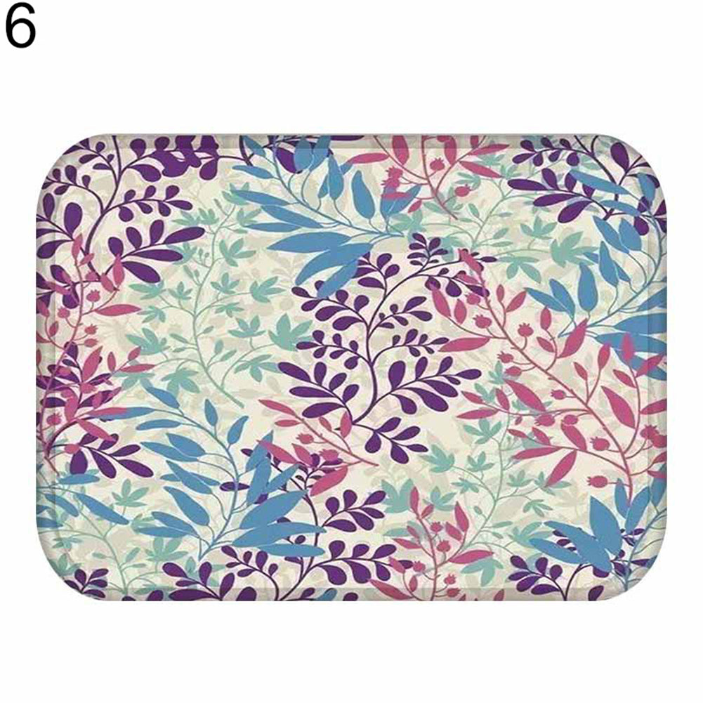 40*60cm Living Room Flower Print Rug Doormat Anti-skid Floor Carpet Home Decor