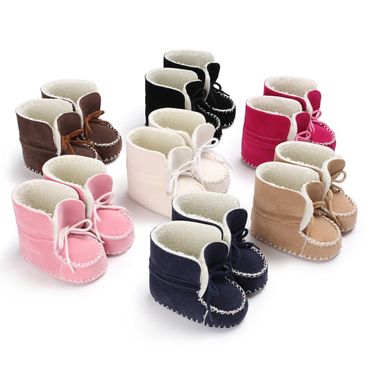 Newborn Baby Boy Girl Infant Winter Warm Soft Anti-Slip Prewalker Crib Shoes
