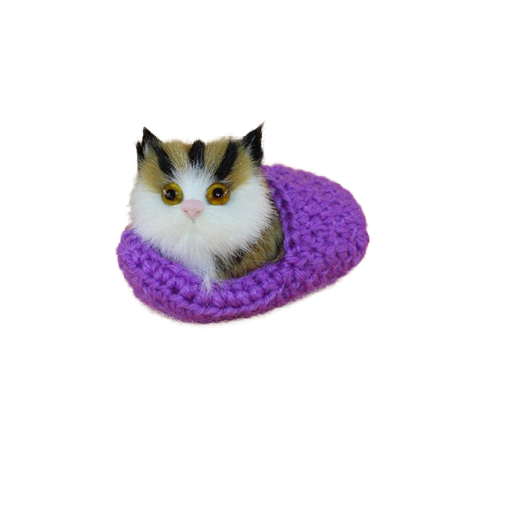 Kids Toy Cute Cat Slippers Sounding Simulation Plush Animal Decor Xmas Gift