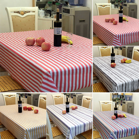 Stripe Pattern Rectangle Tablecloth Table Cover for Banquet Party Home Decor