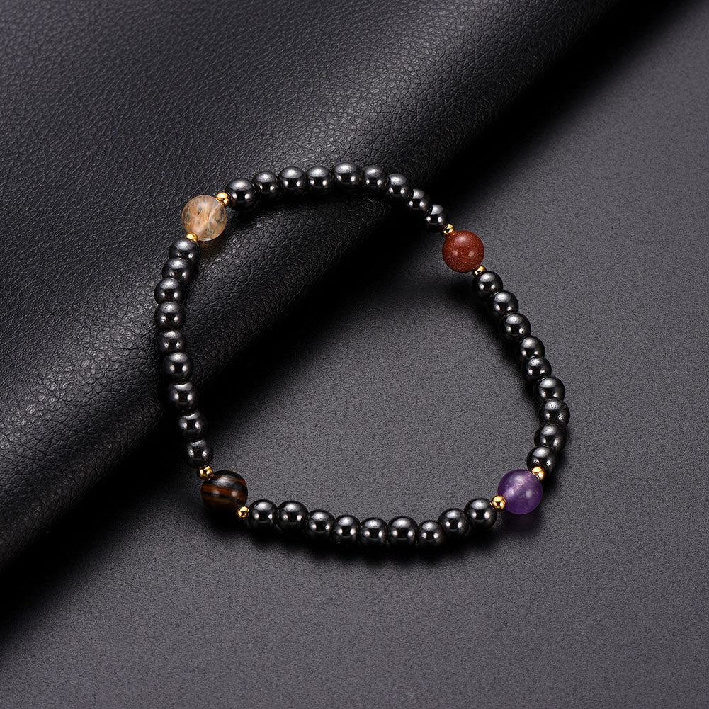 Fashion Faux Hematite Hand Jewelry Party Club Women Men Bracelet Magnetic Gift