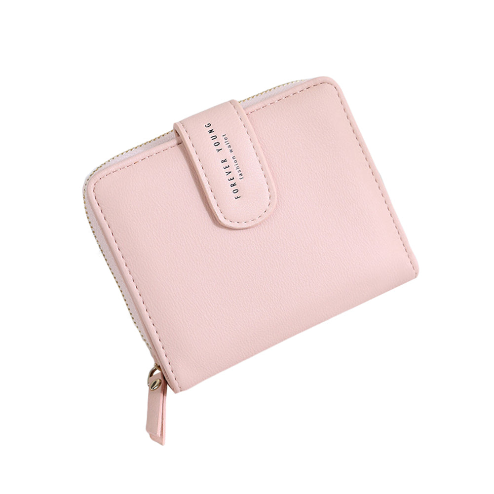 Lady Fashion Faux Leather Wallet Card Holder Zipper Short Purse Christmas Gift