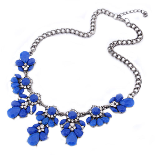 Women's Vintage Bohemian Flower Bubble Bib Choker Statement Necklace Jewelry