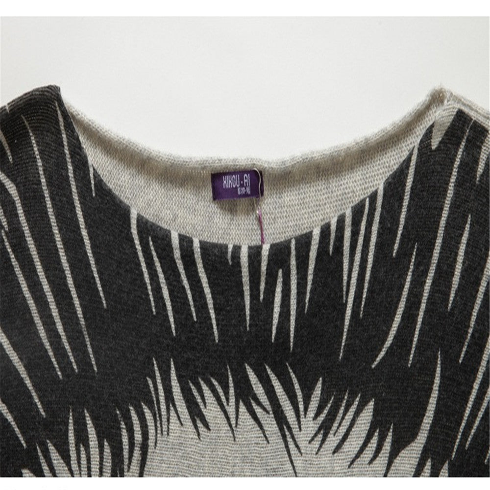 Fashion women's sweater long design top dress High quality loose basic sweater women cartoon print pullover HX06