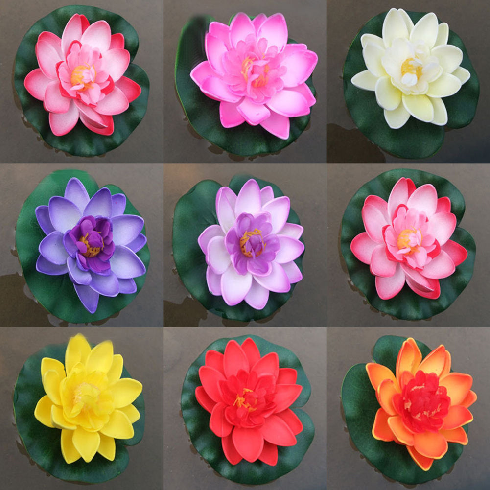 Artificial Water Lily Floating Flower Lotus Home Yard Pond Fish Tank Decor