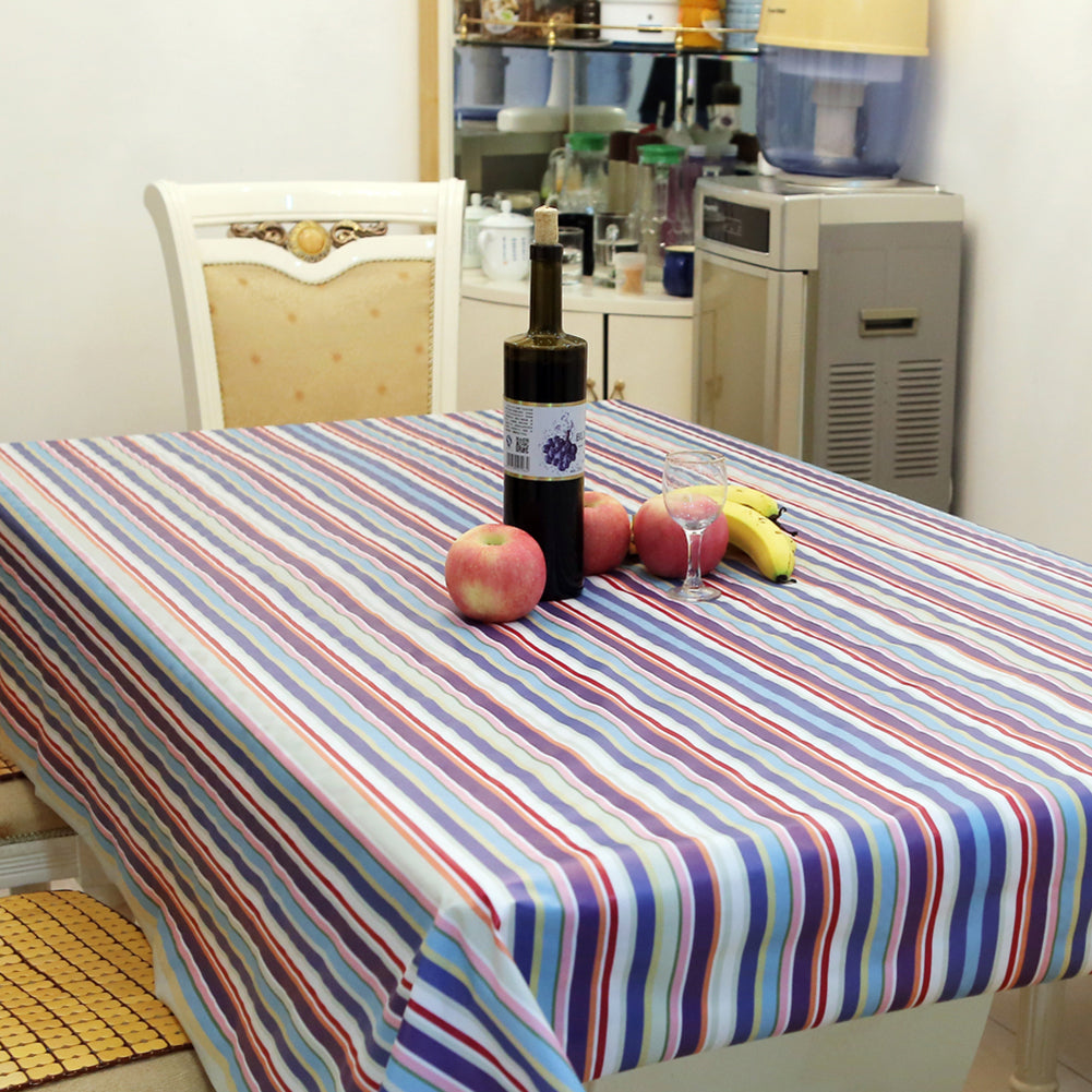 Stripe Pattern Rectangle Tablecloth Table Cover for Banquet Party Home Decor